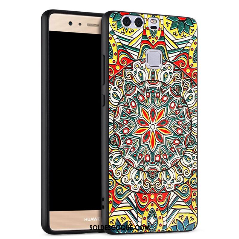 Coque Huawei P9 Plus Créatif Téléphone Portable Délavé En Daim Protection Multicolore Pas Cher