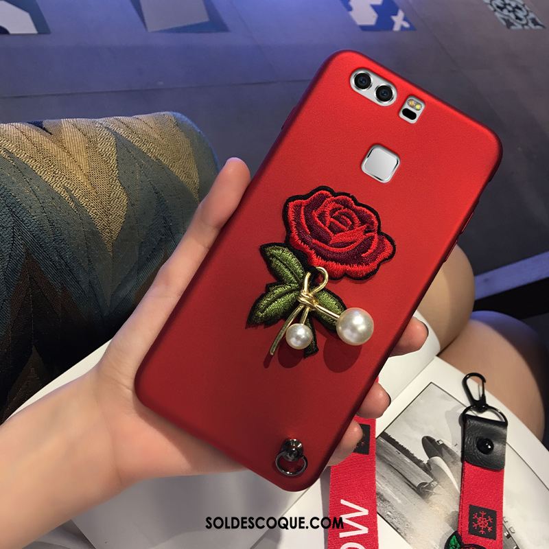 Coque Huawei P9 Plus Incassable Tout Compris Téléphone Portable Rouge Ornements Suspendus Pas Cher