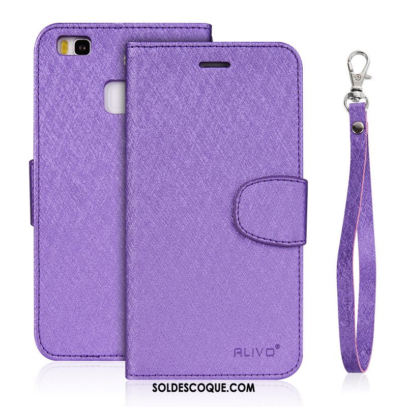 Coque Huawei P9 Étui En Cuir Téléphone Portable Violet Clamshell Fluide Doux En Ligne