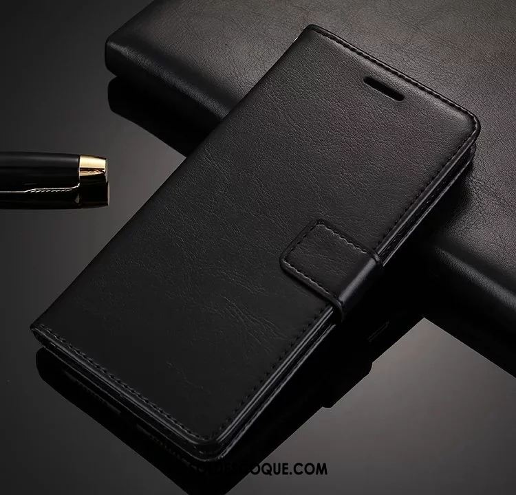 Coque Huawei Y6 Pro 2017 Étui En Cuir Clamshell Noir Téléphone Portable Protection En Vente