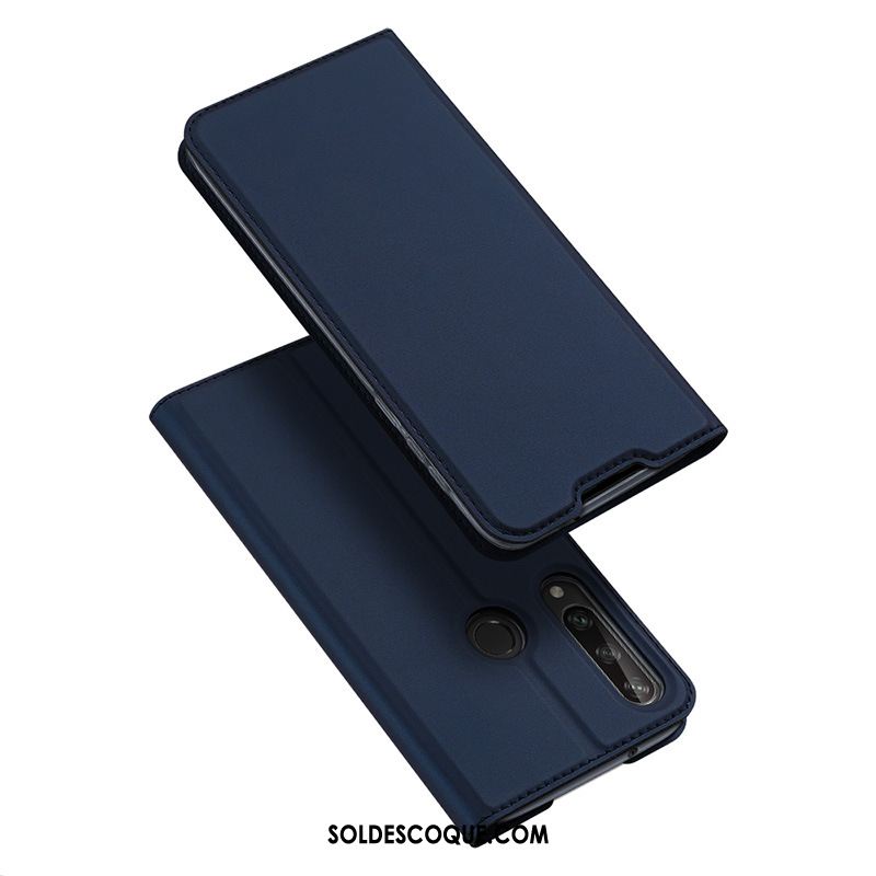 Coque Huawei Y6p Incassable Téléphone Portable Étui En Cuir Carte Bleu Marin Soldes