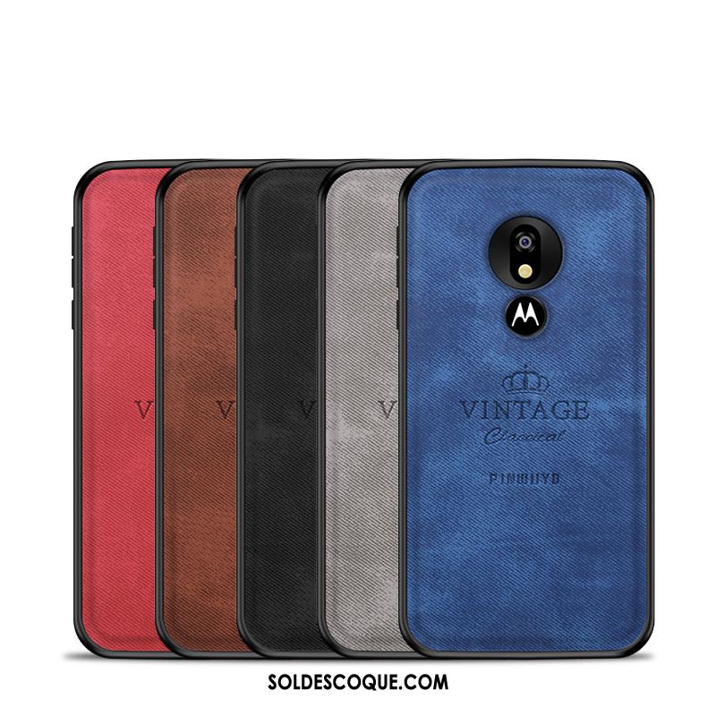 Coque Moto G7 Play Téléphone Portable Bleu Tissu Étui Europe En Vente
