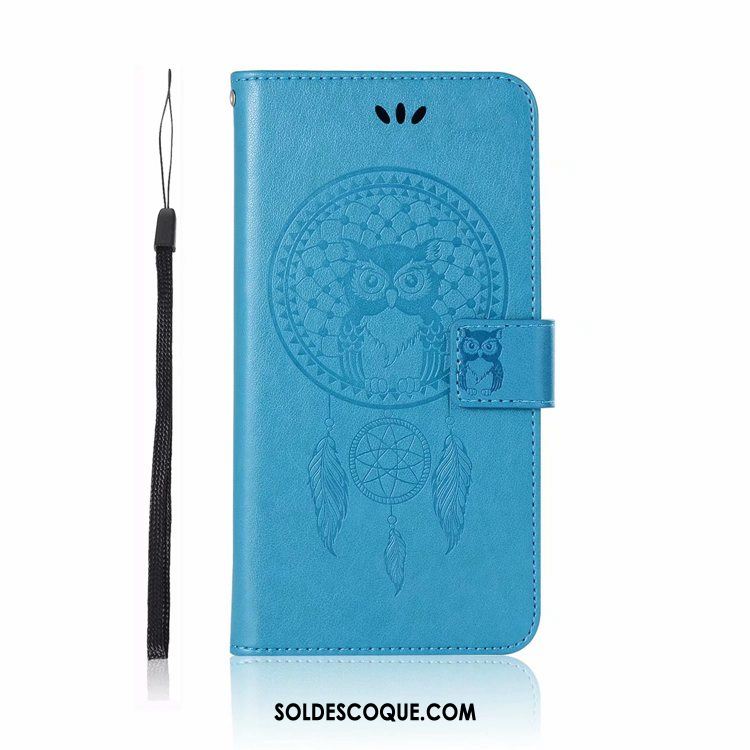 Coque Moto G7 Power Fluide Doux Bleu Clamshell Carte Téléphone Portable Housse Soldes