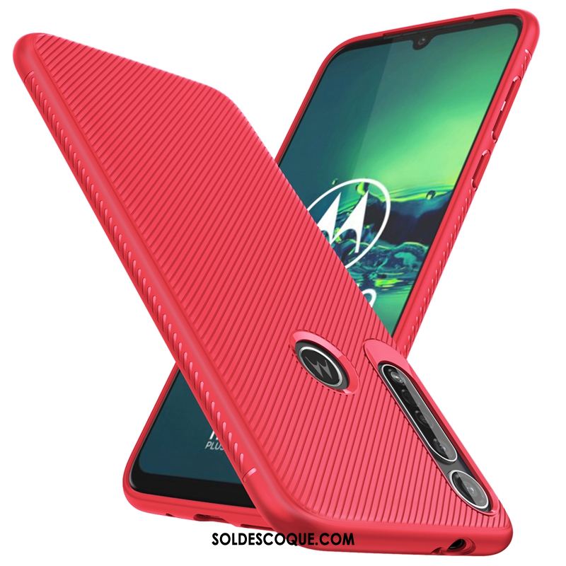 Coque Moto G8 Plus Fluide Doux Téléphone Portable Rouge Protection Incassable Housse Soldes