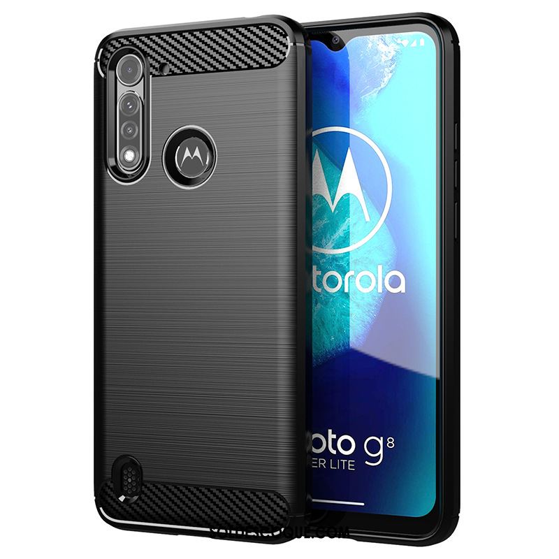 Coque Moto G8 Power Lite Étui Légère Noir Fluide Doux Téléphone Portable Soldes