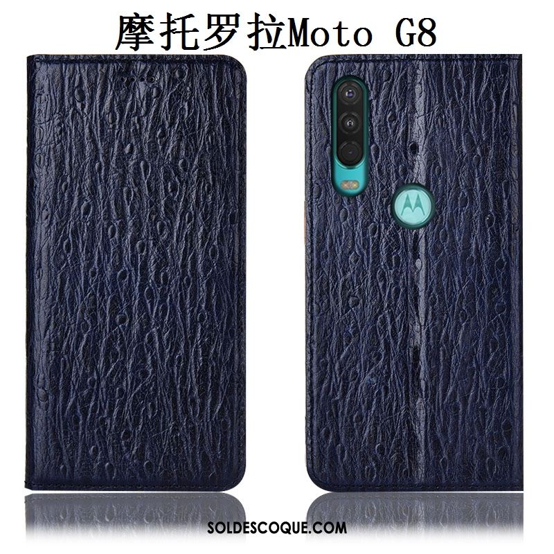 Coque Moto G8 Téléphone Portable Tout Compris Oiseau Protection Bleu Marin En Ligne