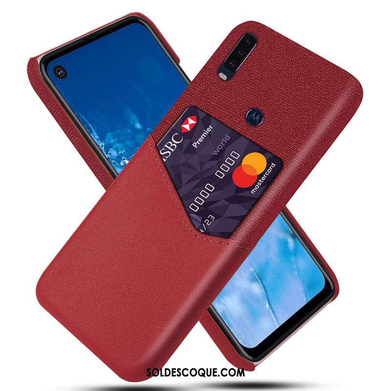 Coque Motorola One Action Couvercle Arrière Sac Téléphone Portable Protection Rouge Soldes