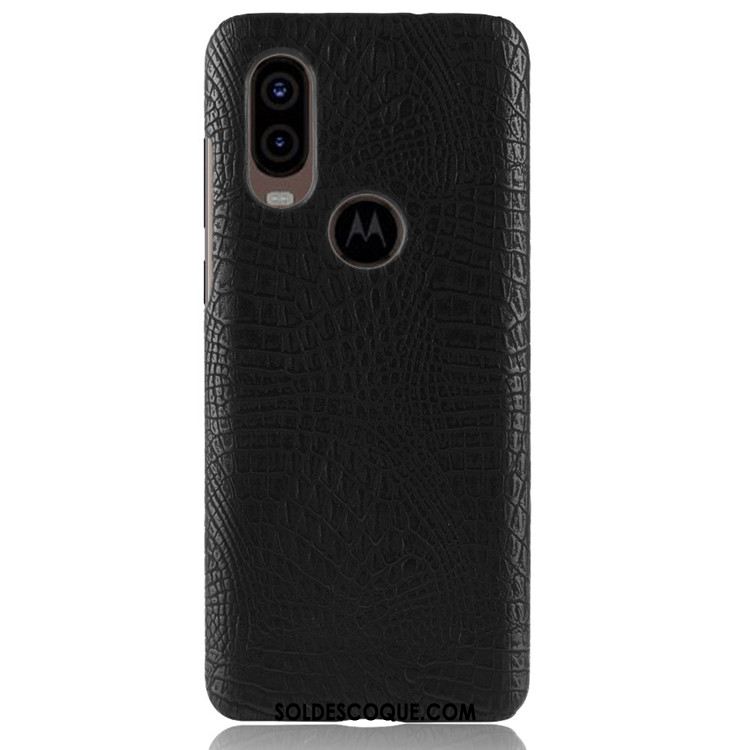 Coque Motorola One Vision Étui Noir Délavé En Daim Téléphone Portable Protection En Vente