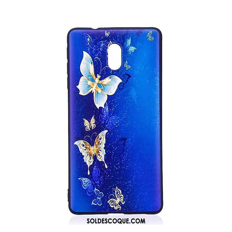 Coque Nokia 3 Gaufrage Fluide Doux Bleu Peinture Dessin Animé Soldes