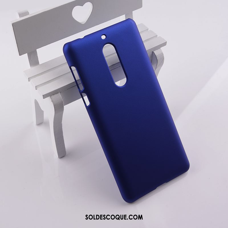 Coque Nokia 5 Difficile Délavé En Daim Protection Téléphone Portable Bleu Pas Cher