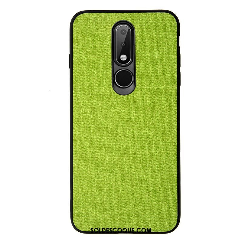 Coque Nokia 6.1 Délavé En Daim Vert Protection Modèle Fleurie Original En Vente