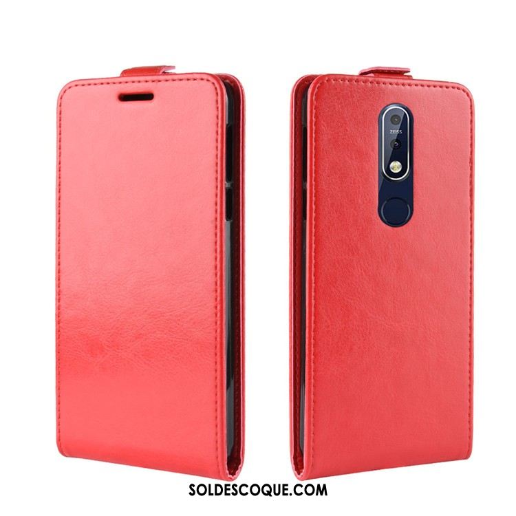 Coque Nokia 7.1 Protection Rouge Étui En Cuir Téléphone Portable En Vente