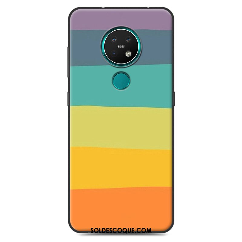 Coque Nokia 7.2 Multicolore Créatif Délavé En Daim Téléphone Portable Vintage Pas Cher