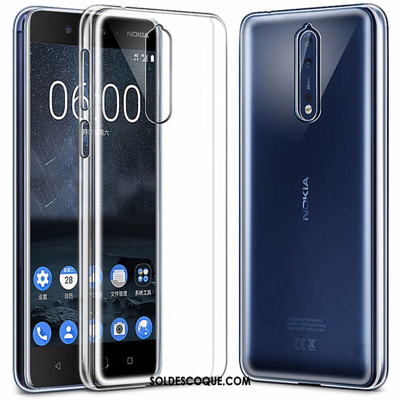 Coque Nokia 8 Transparent Blanc Fluide Doux Incassable Téléphone Portable Soldes