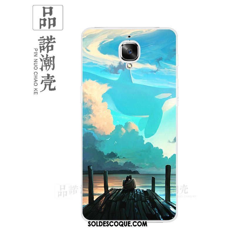 Coque Oneplus 3t Créatif Étui Bleu Dessin Animé Téléphone Portable Soldes