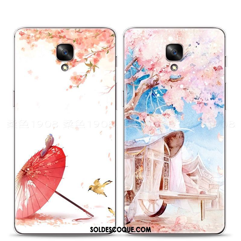 Coque Oneplus 3t Gaufrage Style Chinois Rose Téléphone Portable Couleur Soldes