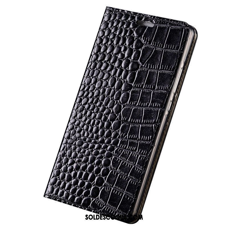 Coque Oppo A3 Étui Noir Téléphone Portable Protection Cuir Véritable Pas Cher