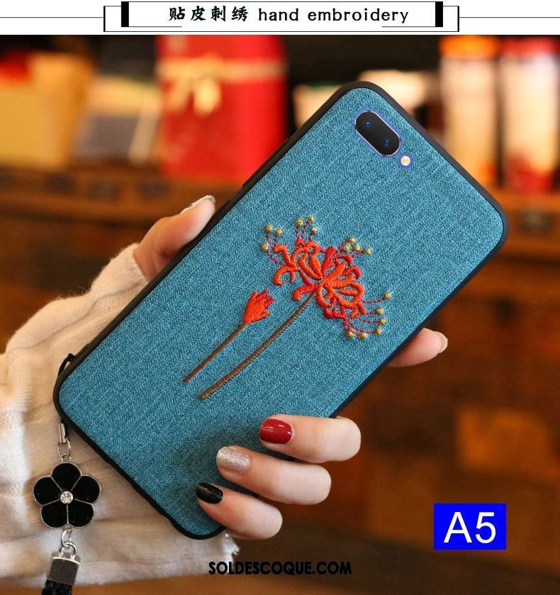 Coque Oppo A5 Style Chinois Silicone Incassable Téléphone Portable Bleu En Vente