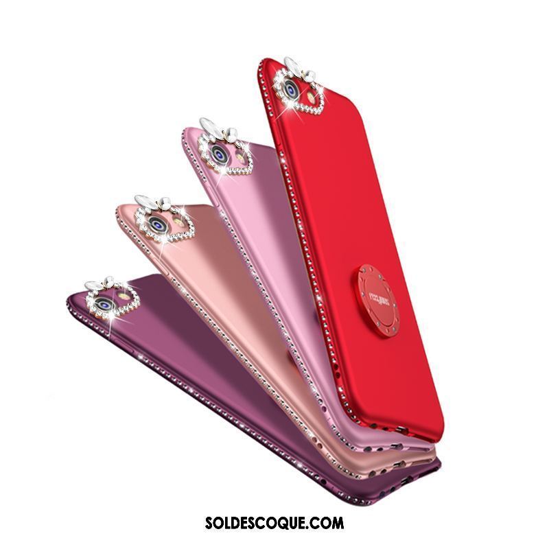 Coque Oppo A73 Support Incassable Ornements Suspendus Strass Rouge France