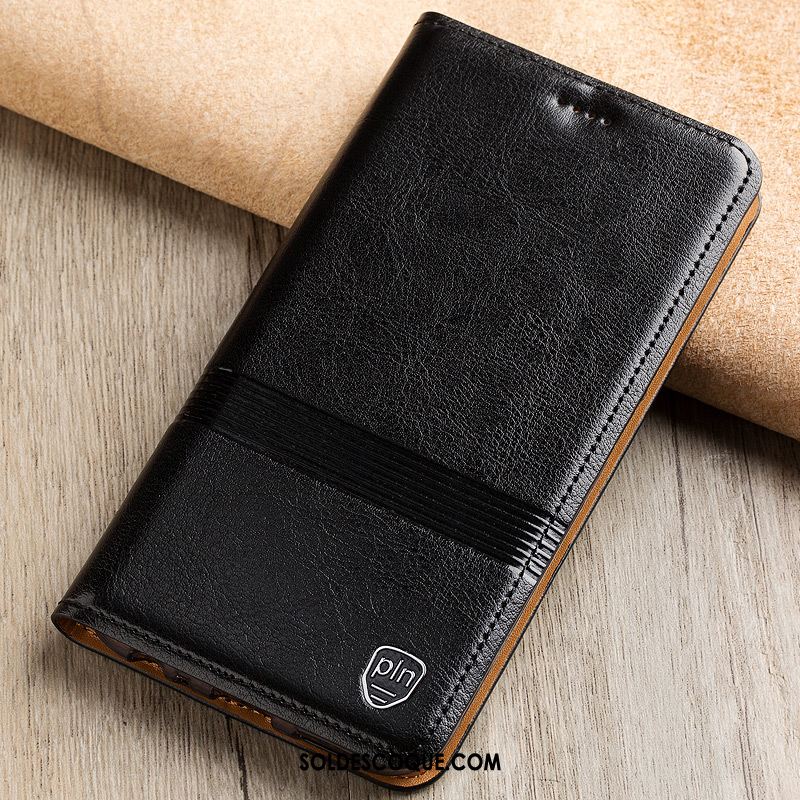 Coque Oppo Ax7 Étui En Cuir Cuir Véritable Tout Compris Téléphone Portable Noir En Ligne