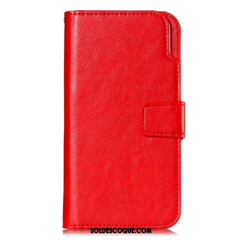 Coque Oppo F9 Starry Rouge Étui En Cuir Téléphone Portable Portefeuille Protection En Ligne