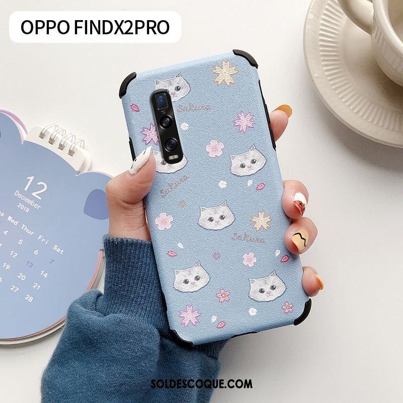 Coque Oppo Find X2 Pro Modèle Fleurie Protection Téléphone Portable Net Rouge Frais Pas Cher