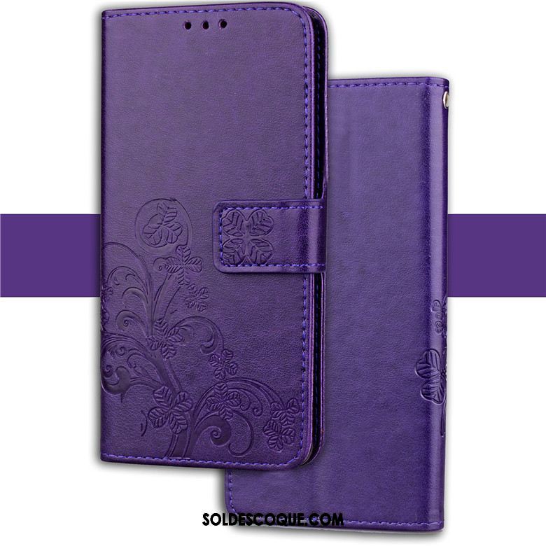 Coque Oppo R11s Clamshell Protection Violet Étui En Cuir Téléphone Portable Pas Cher