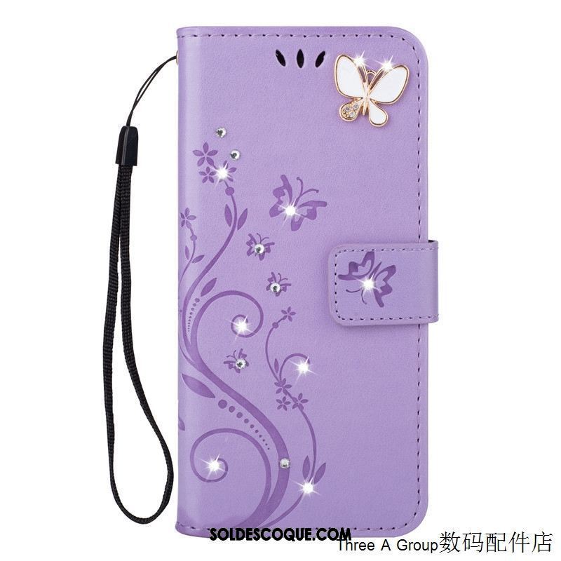 Coque Oppo R15 Pro Carte Téléphone Portable Violet Tout Compris Strass En Vente