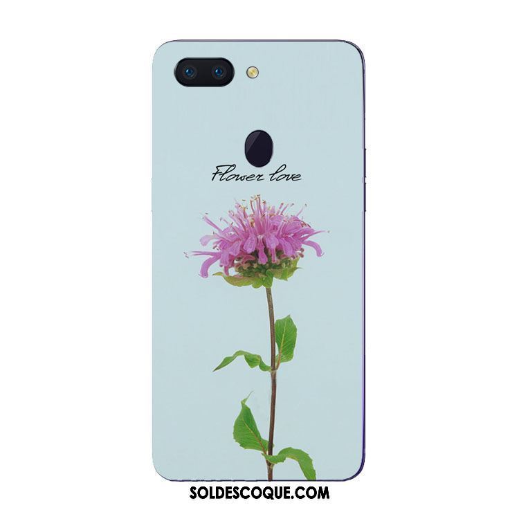 Coque Oppo R15 Pro Fleur Téléphone Portable Fluide Doux Étui Vert Soldes