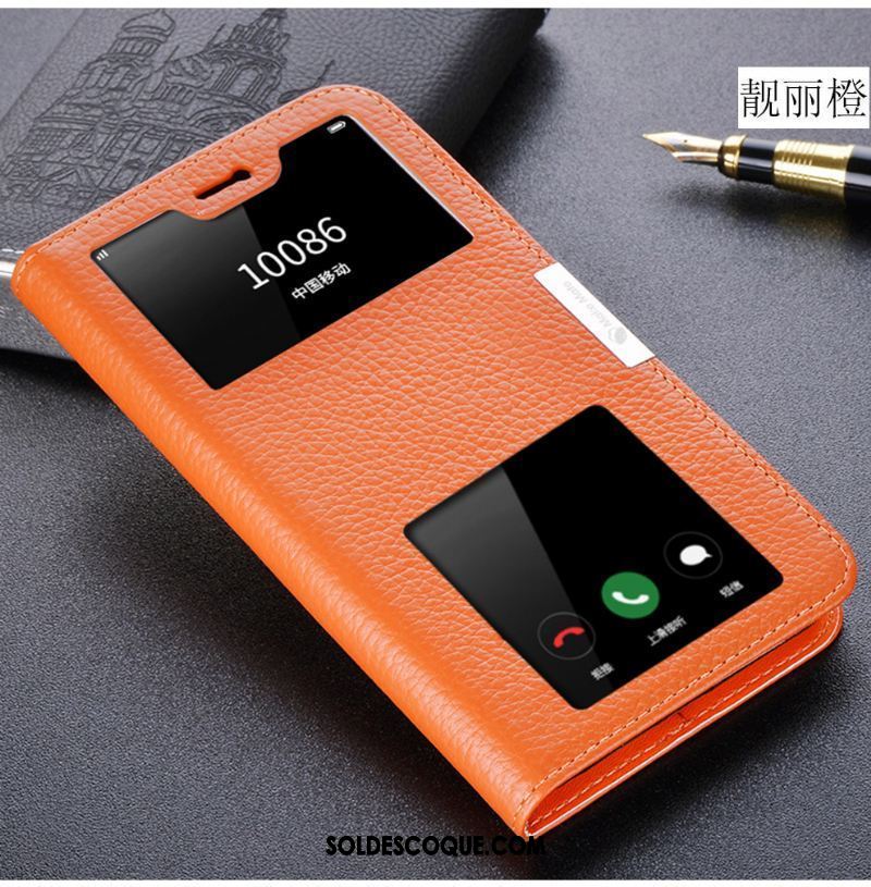 Coque Oppo R15 Téléphone Portable Orange Étui En Cuir En Vente