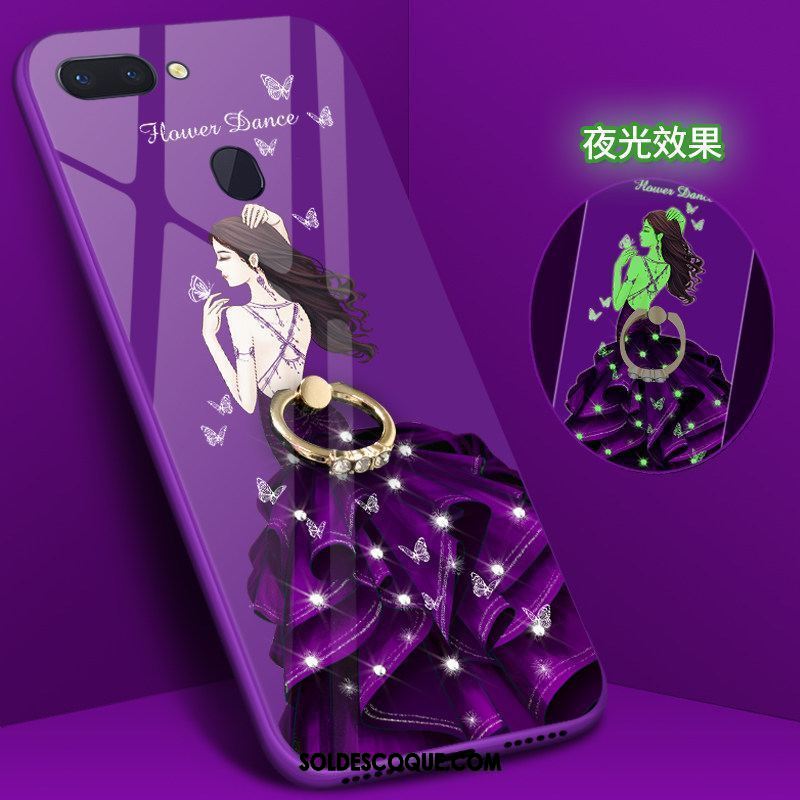 Coque Oppo R15 Violet Net Rouge Téléphone Portable Lumineuses Silicone Housse Pas Cher