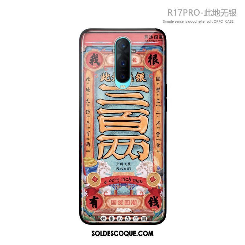 Coque Oppo R17 Pro Silicone Verre Richesse Style Chinois Téléphone Portable Soldes