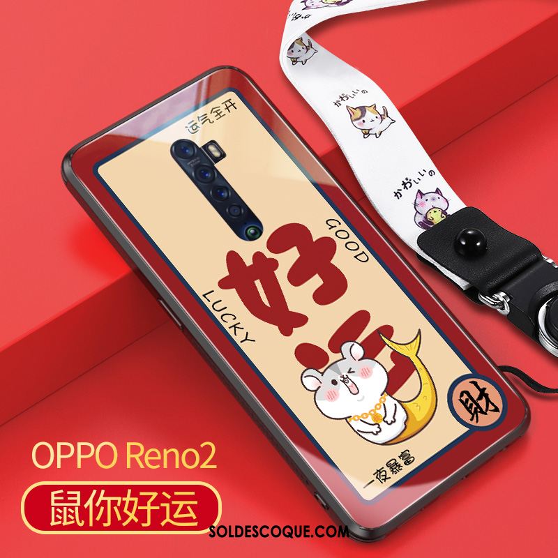 Coque Oppo Reno 2 Ornements Suspendus Protection Étui Téléphone Portable Tempérer Pas Cher