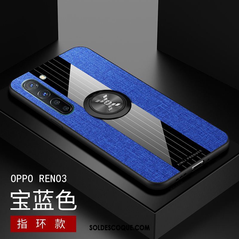 Coque Oppo Reno 3 Délavé En Daim Tissu Simple Créatif Silicone Pas Cher