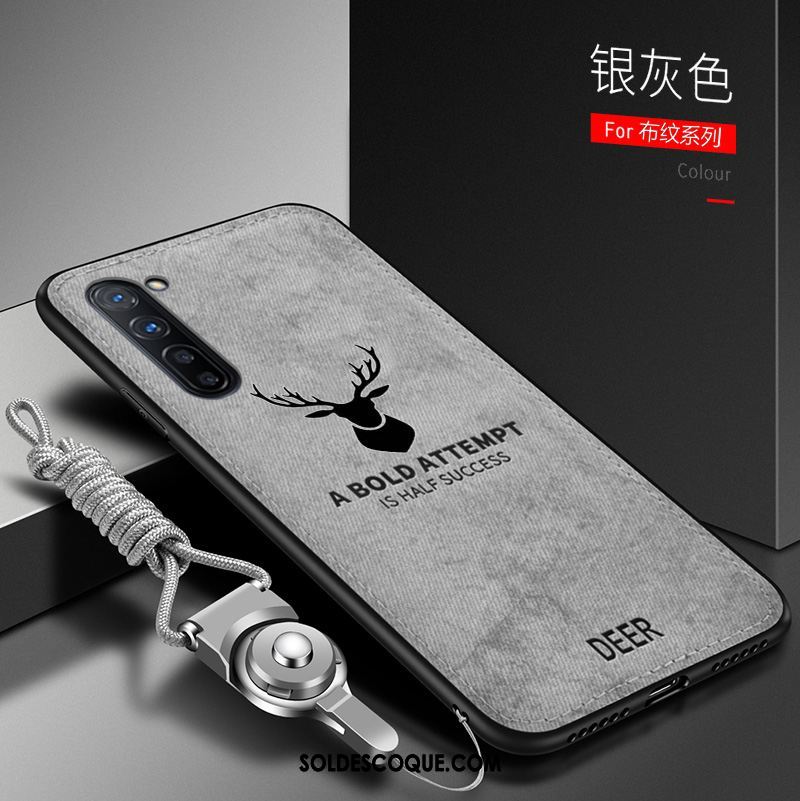 Coque Oppo Reno 3 Incassable Tissu Gris Très Mince Téléphone Portable Soldes