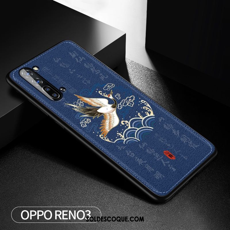 Coque Oppo Reno 3 Tendance Silicone Bleu Personnalité Téléphone Portable En Vente