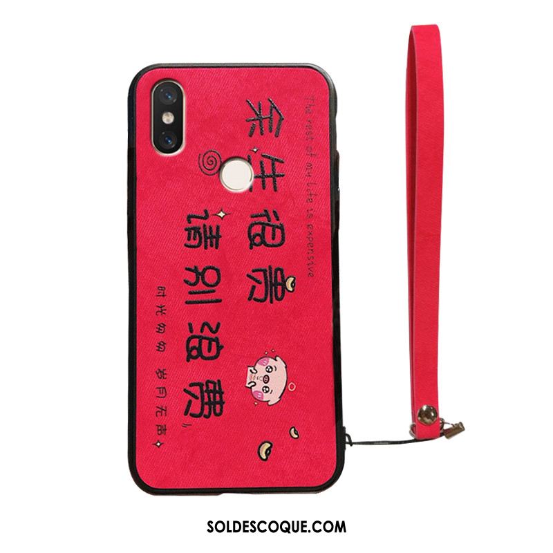 Coque Redmi Note 6 Pro Téléphone Portable Protection Rouge Ornements Suspendus Créatif En Ligne