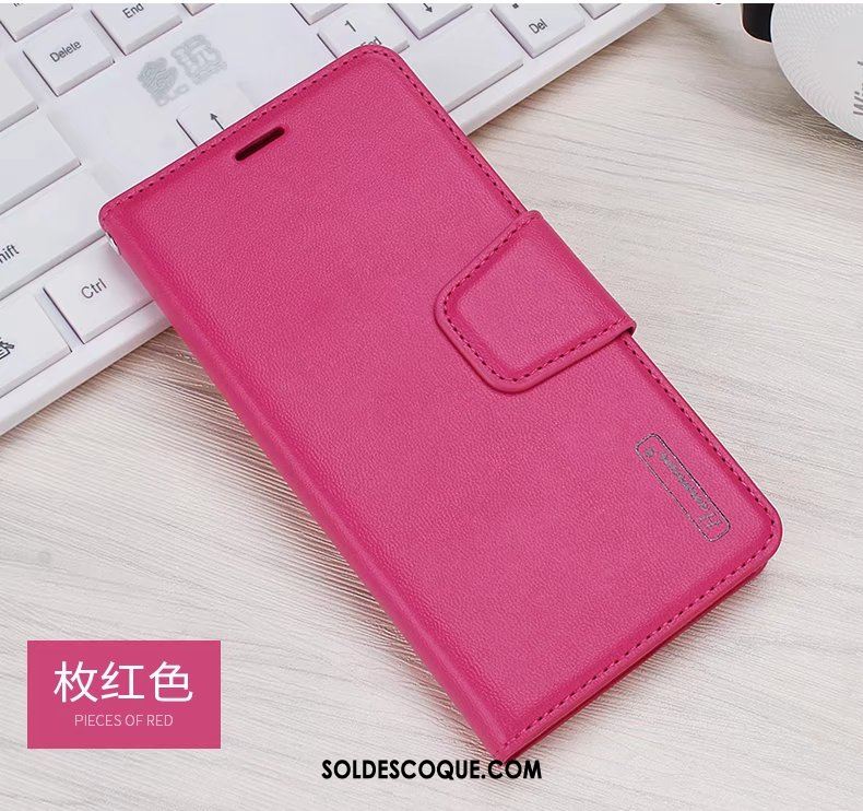 Coque Redmi Note 9 Incassable Étui En Cuir Téléphone Portable Rouge Clamshell En Ligne