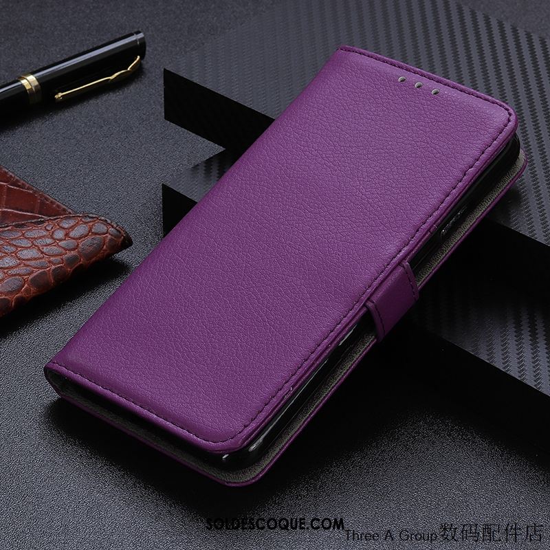 Coque Redmi Note 9 Pro Business Rouge Carte Violet Simple Pas Cher