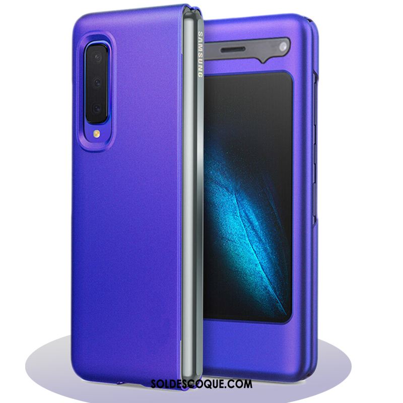 Coque Samsung Fold Délavé En Daim Étoile Violet Plier Très Mince Pas Cher