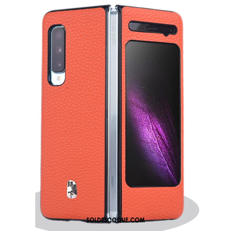 Coque Samsung Fold Orange Étoile Tout Compris Téléphone Portable Modèle Fleurie Pas Cher
