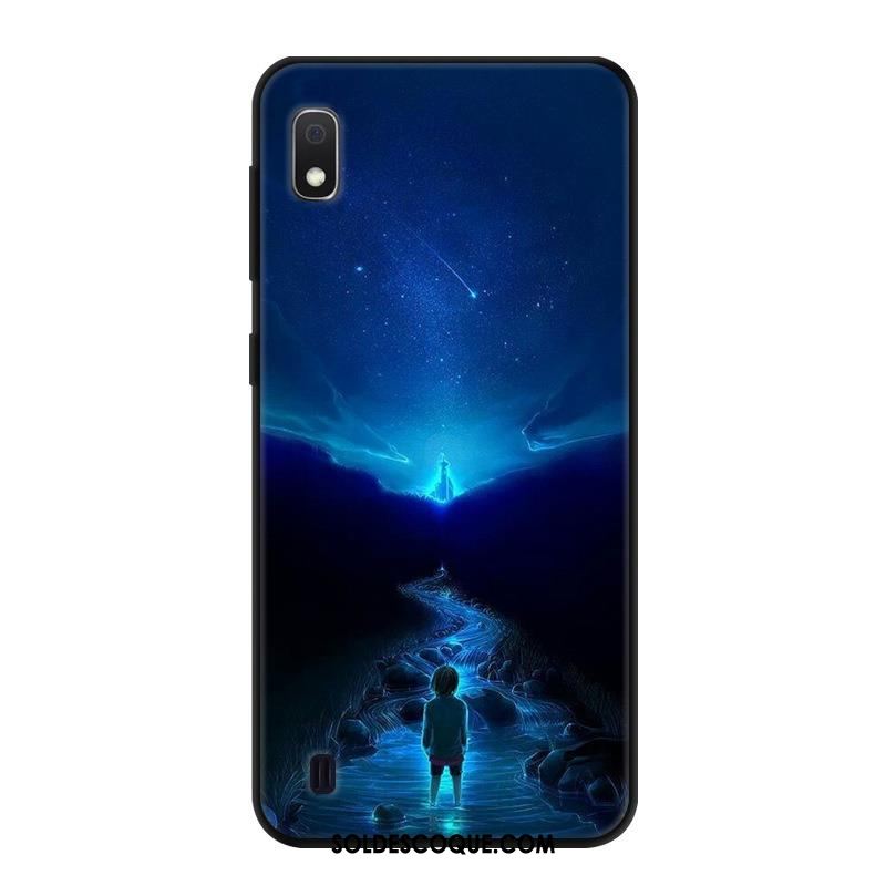 Coque Samsung Galaxy A10 Téléphone Portable Bleu Verre Étoile Étui Soldes