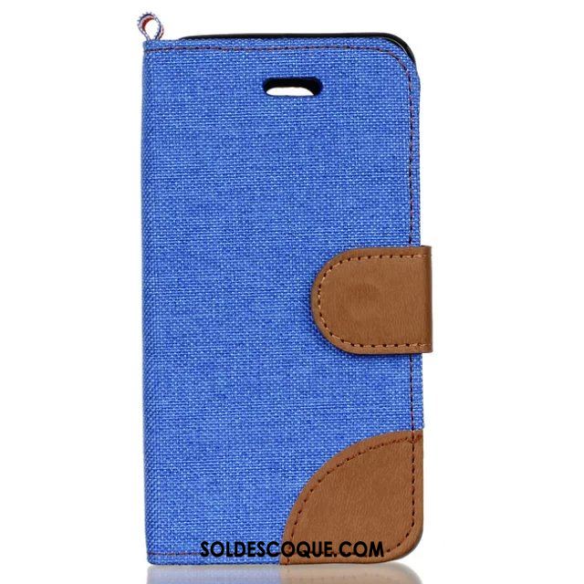 Coque Samsung Galaxy A3 2016 Étui En Cuir Téléphone Portable Toile Bleu Modèle Fleurie Pas Cher