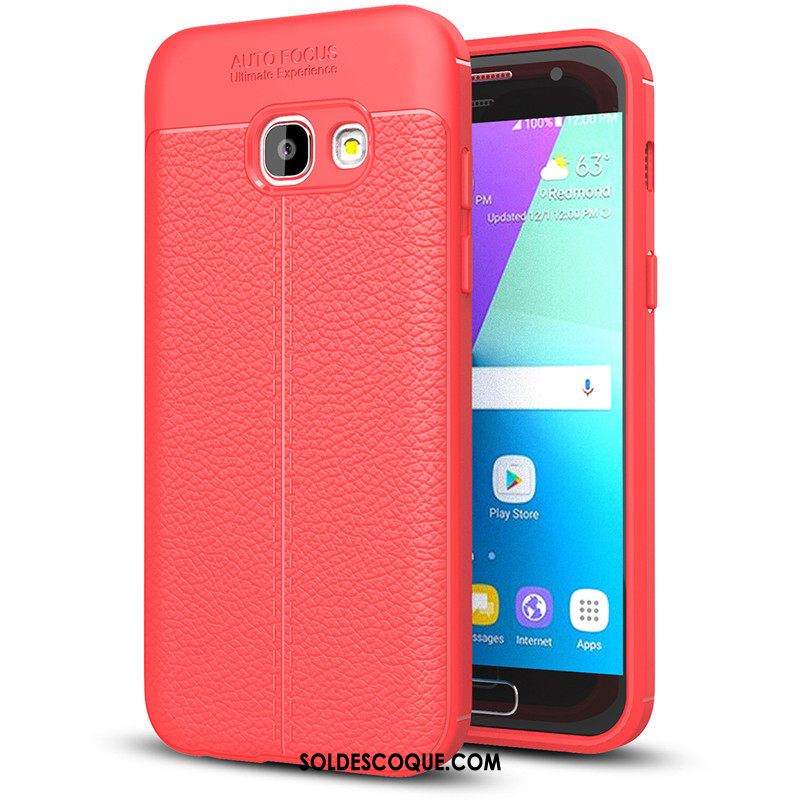 Coque Samsung Galaxy A3 2017 Rouge Téléphone Portable Fluide Doux Tendance Cuir En Vente