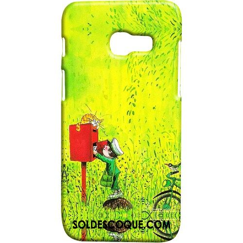 Coque Samsung Galaxy A3 2017 Étui Délavé En Daim Vert Étoile Téléphone Portable Housse Soldes