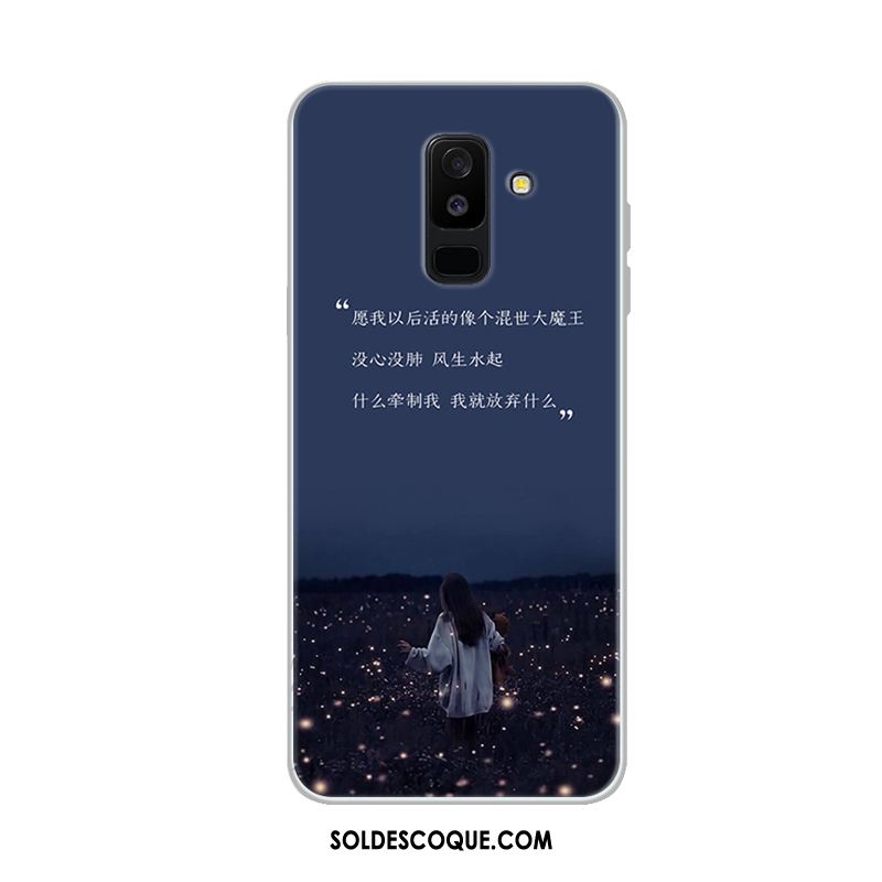 Coque Samsung Galaxy A6 Bleu Personnalité Fluide Doux Téléphone Portable Étoile Soldes