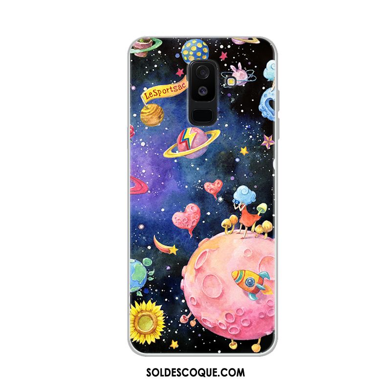 Coque Samsung Galaxy A6 Créatif Tendance Fluide Doux Téléphone Portable Multicolore Soldes