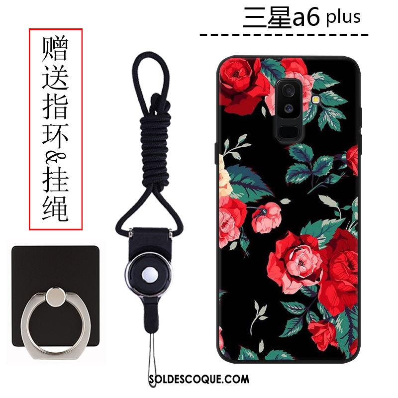 Coque Samsung Galaxy A6 Noir Téléphone Portable Tendance Protection Silicone Soldes