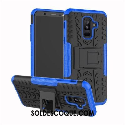 Coque Samsung Galaxy A6 Protection Silicone Bleu Téléphone Portable Incassable Pas Cher