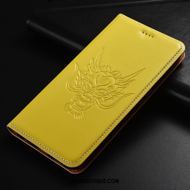 Coque Samsung Galaxy A70 Téléphone Portable Clamshell Dragon Modèle Fleurie Jours Pas Cher